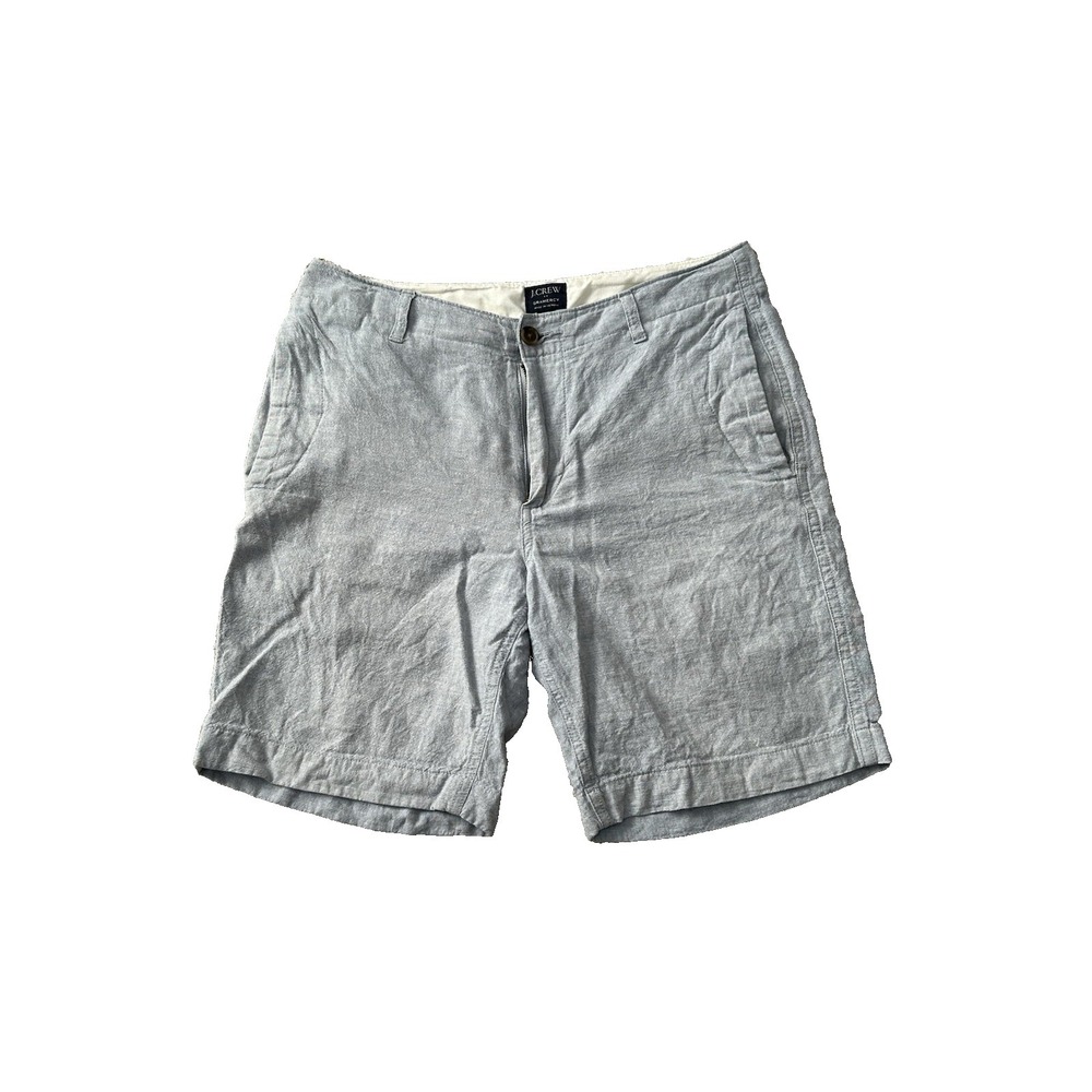 J Crew Gramercy Shorts Mens 30 Blue Linen Cotton Blend Casual Summer Lightweight